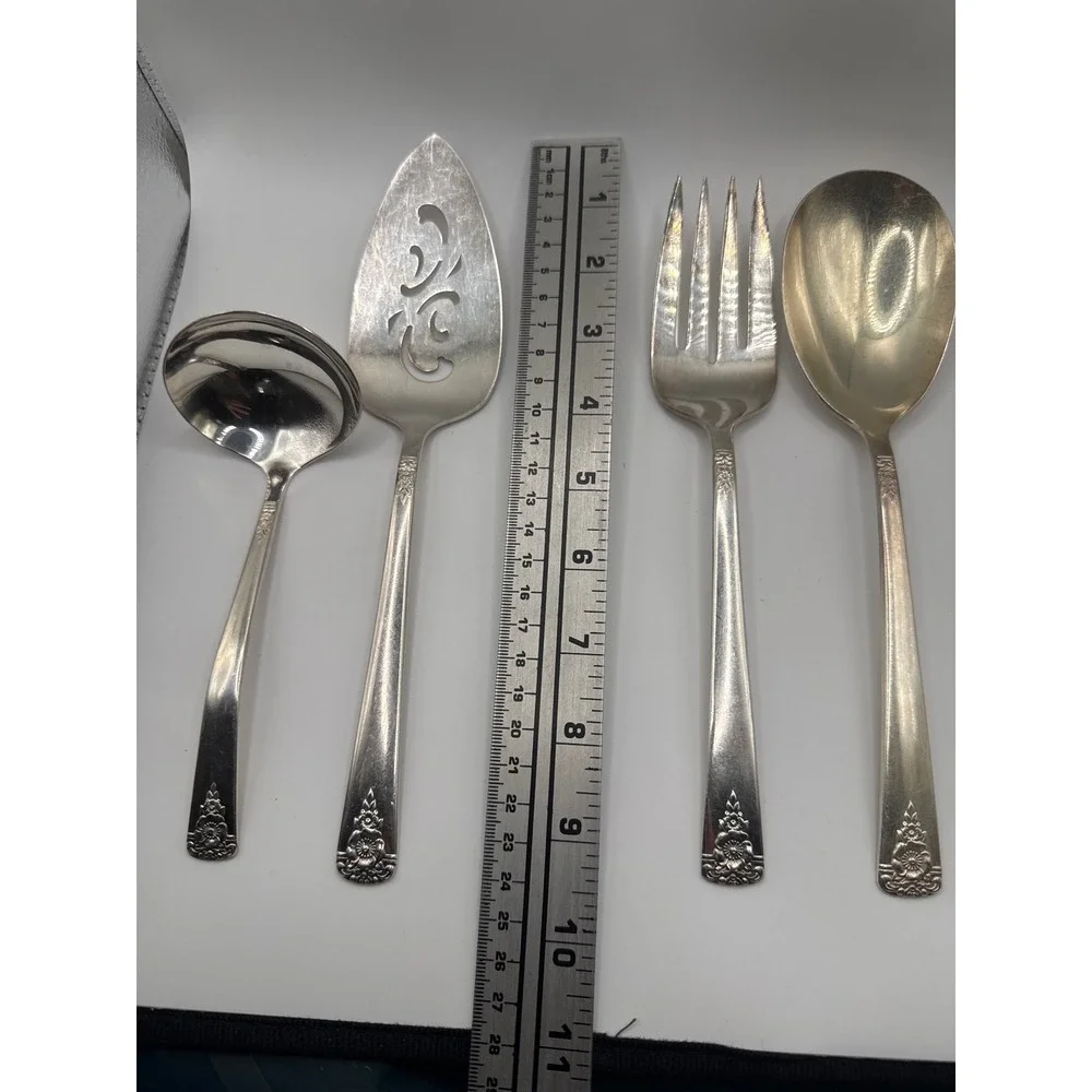Vintage International Silver Spring Charm Silverplate Serving Set 4pc Floral